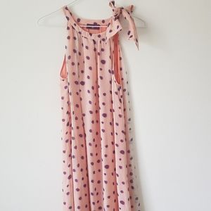 One step polka dot silk dress sleeveless